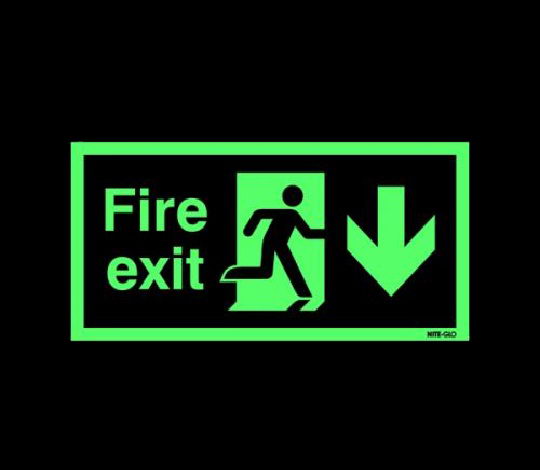 Glow EXIT sign with Runnin Man