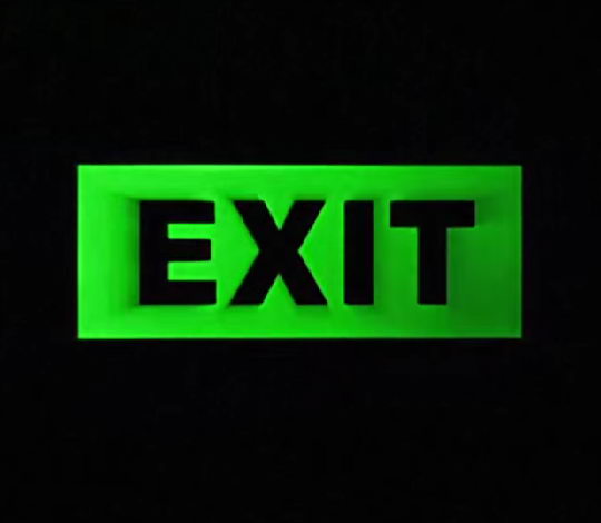 Glow EXIT Sign